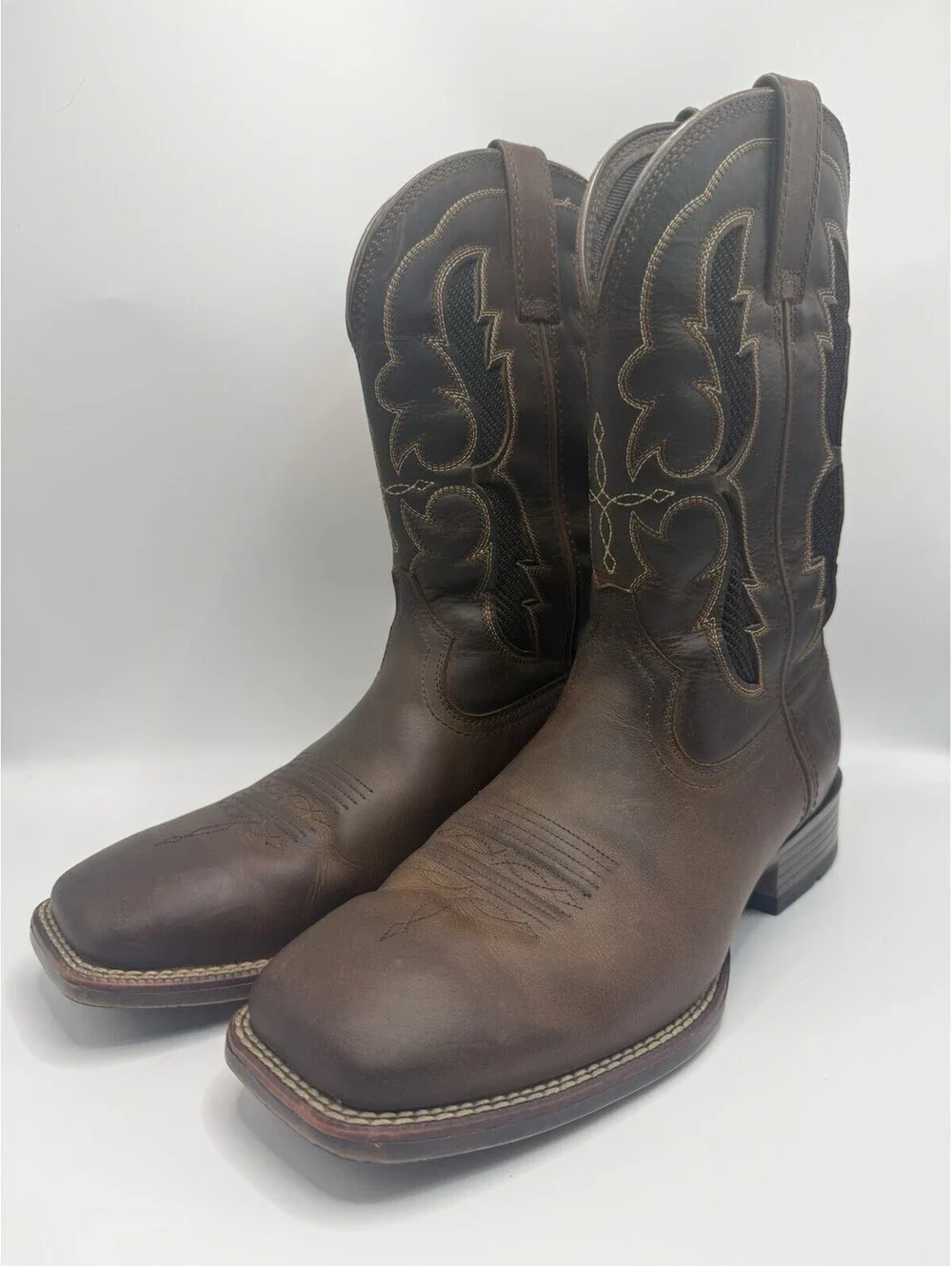 Ariat Mens Dash VentTek Brown Square Toe Ultra Western Boots Sz 10 EE